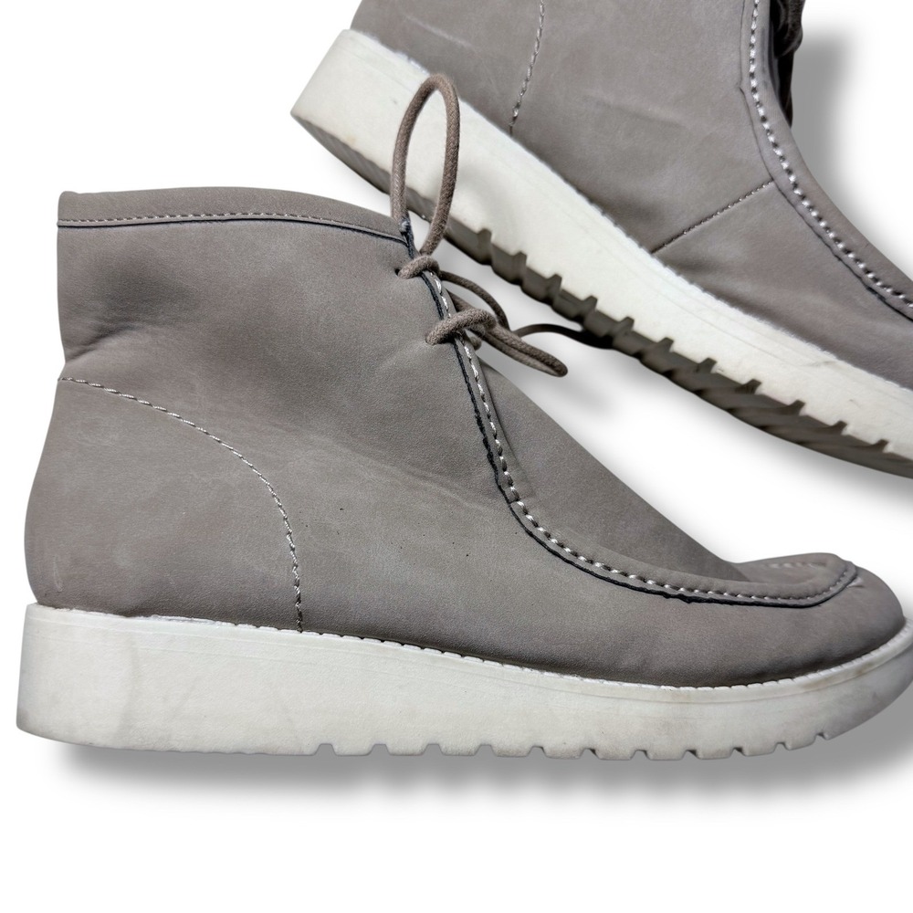 ANA Falrin A New Approach Gray flat chukka Lace Up Ankle Boots Booties Sz 8M